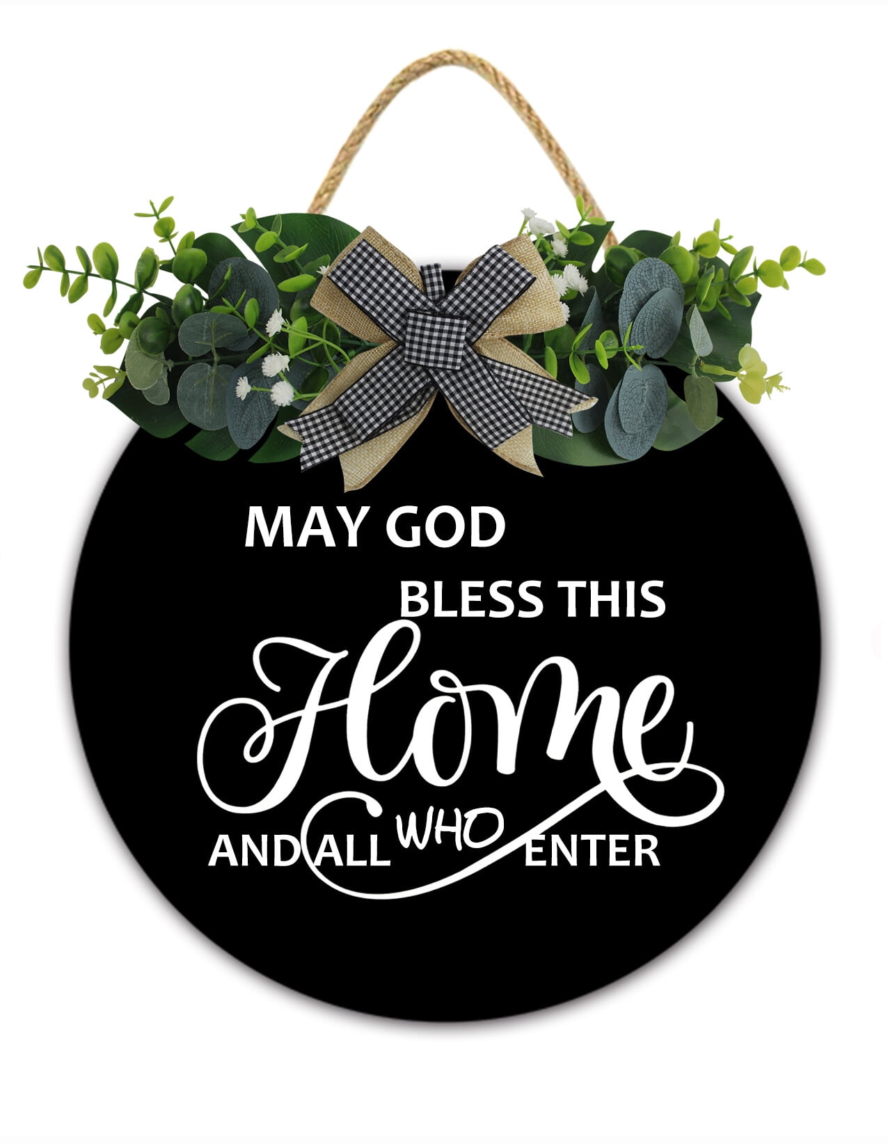 May God Bless This Home And All Who Enter Wooden Door Hanger, Farmhouse ...
