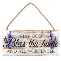 May God Bless This Home Wall Sign Decor, Rustic Farmhouse Wood Sign Decor, Christian Decor Gifts