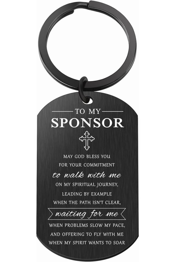 May God Bless You Sponsor Keychain for Women Men Thank You Confirmation Sponsor Gifts to My Sponsor