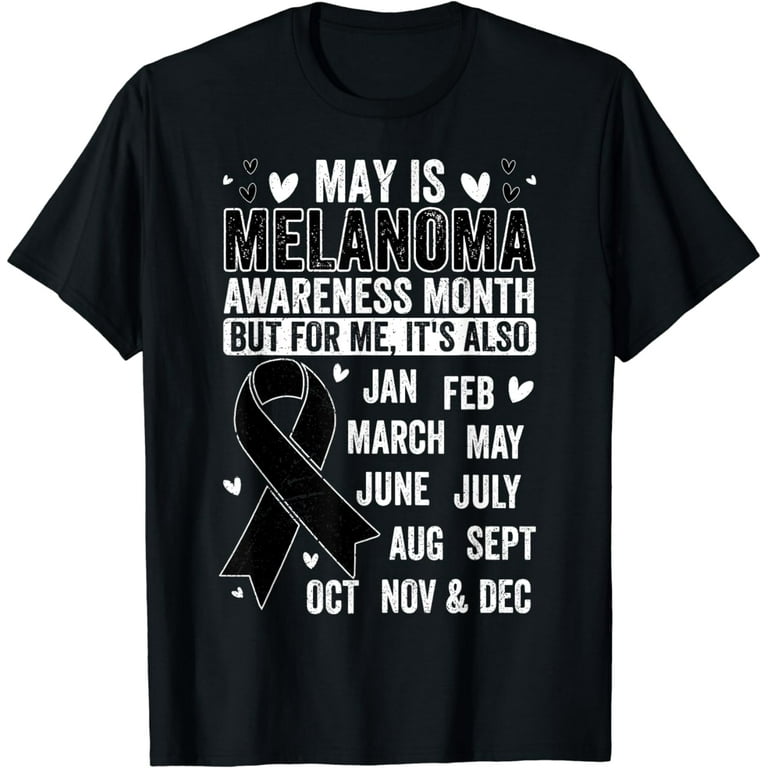 Black Ribbon - Malignant Melanoma Awareness T Shirt Black Ribbon - Malignant Melanoma Awareness T Shirt