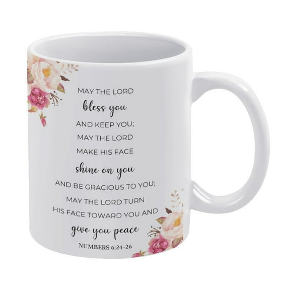 May The Lord Bless You And Keep You Printable Scripture Print Numbers 6:24-26 Bible,Funny Coffee Mug,Man Cave Prints,The Best Gift for Colleagues, Parents, And Grandparents, 110z Men And Women