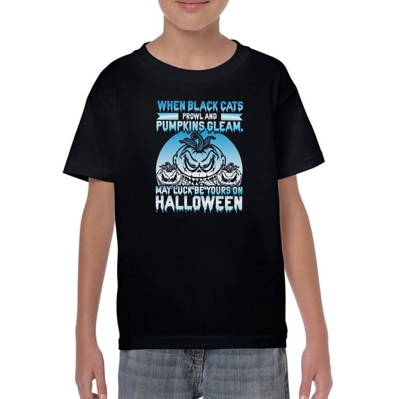 May Luck Be Yours On Halloween T-Shirt Juniors -Image by Shutterstock, Medium