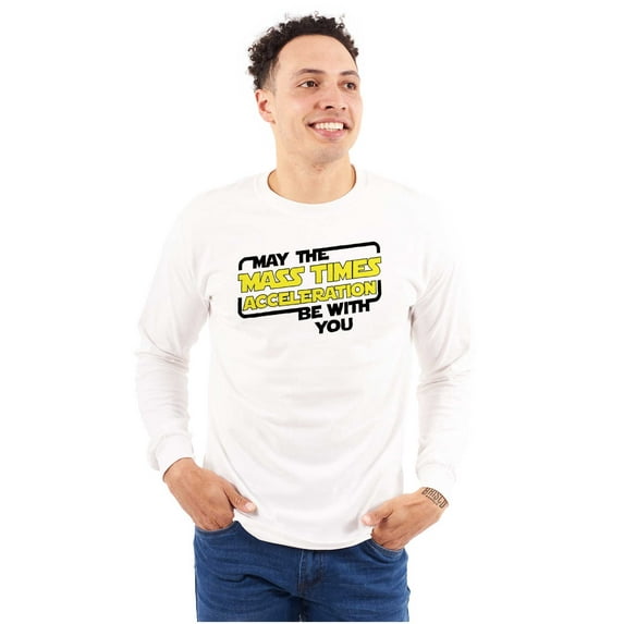 May Mass Acceleration Be You Space Plus Size Long Sleeve Graphic Tee Shirt Brisco Brands 3X