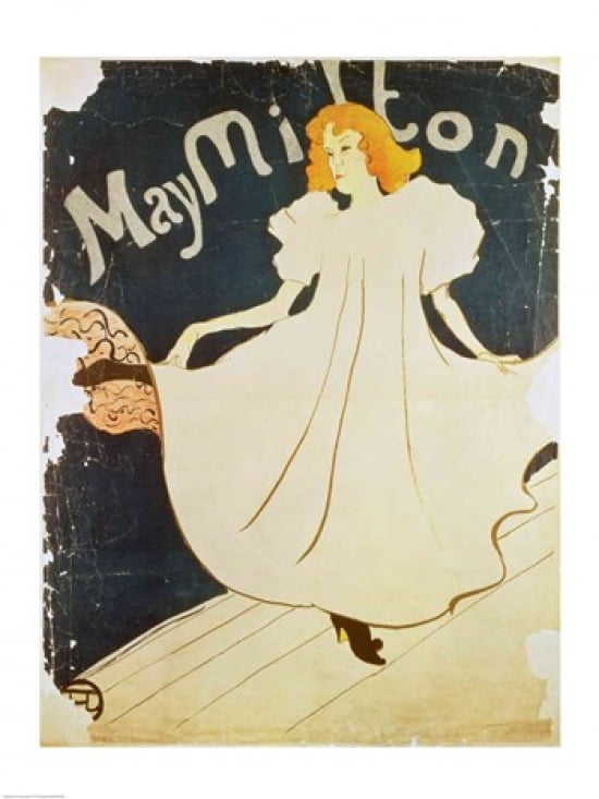 May Milton France 1895 Canvas Art - Henri de Toulouse-Lautrec (24 x 36)