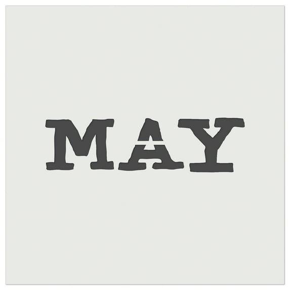 May Month Calendar Fun Text DIY Cookie Wall Craft Stencil - 4.5 Inch