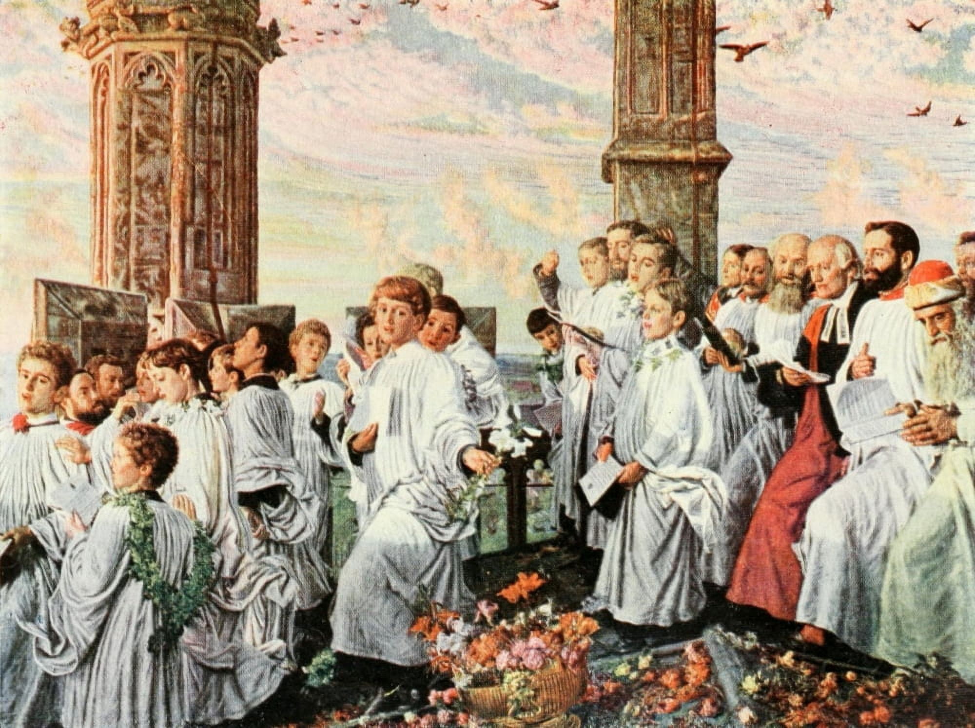 May Morning Holman Hunt 1908 Canvas Art - William Holman Hunt (24 x 36)