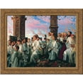 thumbnail image 1 of May Morning on Magdalen College Tower, Oxford 24x20 Gold Ornate Wood Framed Canvas Art by William Holman Hunt, 1 of 2