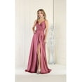 thumbnail image 1 of May Queen MQ1945 Juniors Womens Sleeveless A-Line V-Neckline Satin Long Evening Gown, 1 of 1