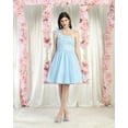 thumbnail image 1 of May Queen MQ1952 Juniors Womens 3D Floral Applique Corset Back Mesh Short Prom Dress, 1 of 9