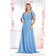 thumbnail image 1 of Women's May Queen MQ1860 Short Sleeve V Neck Mother Of Bride Plus Size Dress Peri Blue 2XL, 1 of 9