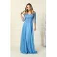 thumbnail image 1 of Women's May Queen MQ1860 Short Sleeve V Neck Mother Of Bride Plus Size Dress Peri Blue S, 1 of 8