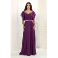 thumbnail image 1 of May Queen MQ1972 Chiffon Bell Sleeve A-Line Formal Gown Eggplant 14, 1 of 1