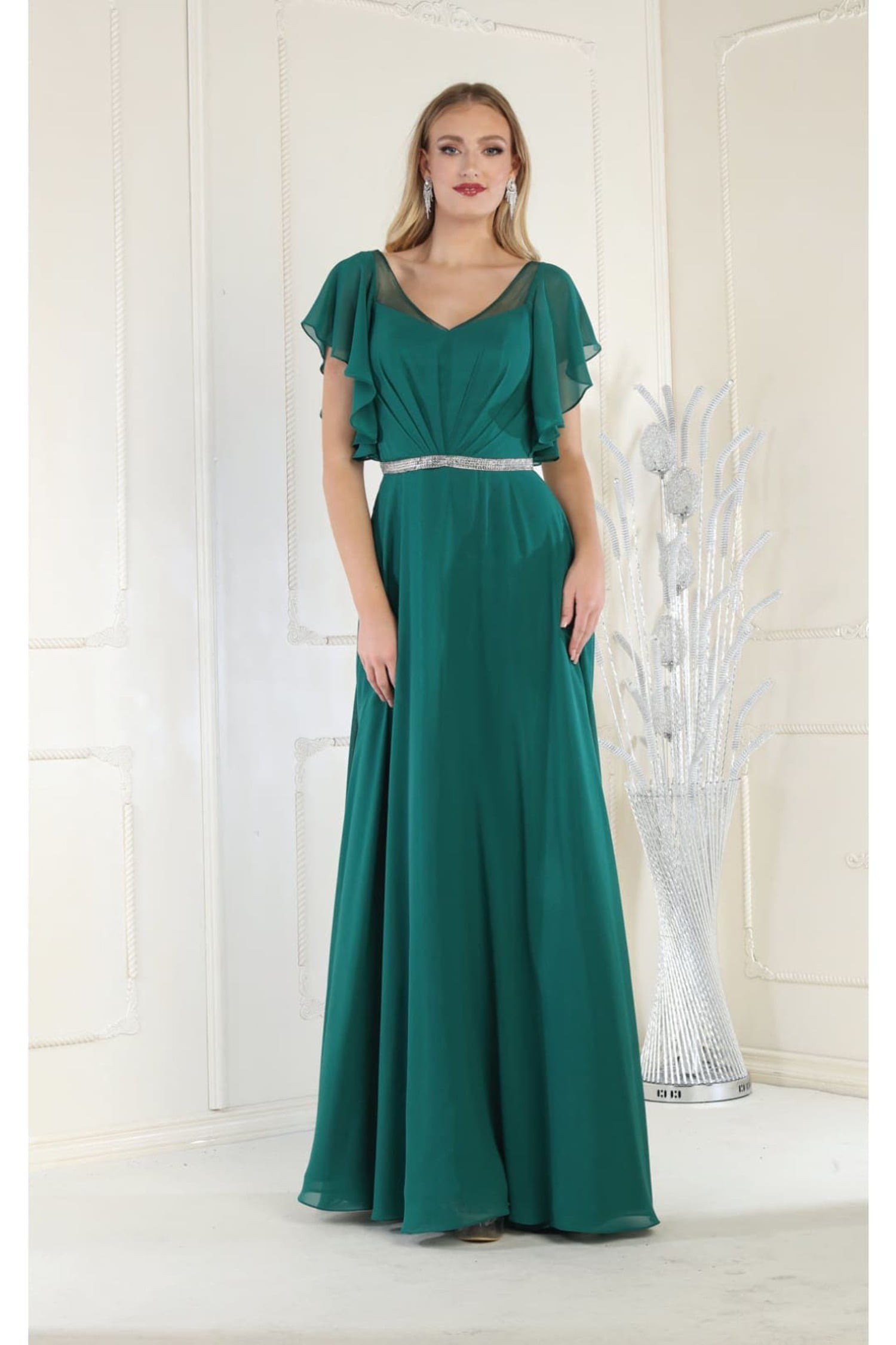 slim fit dress slacks Classic Wrap Maxi Dress: Hunter Green main image 1