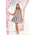 thumbnail image 1 of Women's May Queen MQ1974 Long Sleeve Satin evening elegant Dress-New Collection Dusty Blue 4, 1 of 1