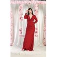thumbnail image 1 of May Queen MQ1993 Juniors Womens Classy & Simple Long Sleeve Stretchy Evening Dress, 1 of 8