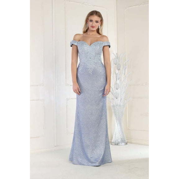 May Queen MQ2005 Juniors Womens Embellished Rhinestone Prom Gown