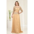 thumbnail image 1 of May Queen MQ2007 Womens Sweetheart Sheer Detailed Rhinestone Formal Gown, 1 of 8
