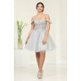 thumbnail image 1 of May Queen MQ2009 Juniors Womens Glitter Sweetheart Tulle Prom Dress, 1 of 10