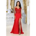 thumbnail image 1 of Women's May Queen MQ1787 Glitter V Neck Long Stunning Red Carpet Formal Gown 4, 1 of 1