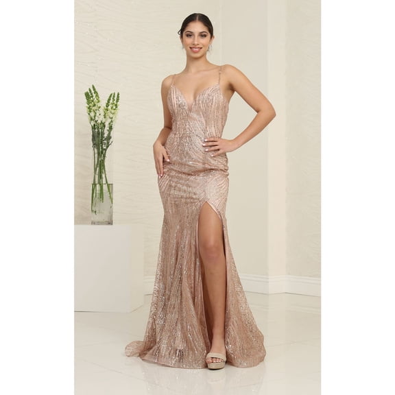 May Queen MQ2036 Juniors Womens Glitter Corset Floral Appliqued A-Line Prom Dress