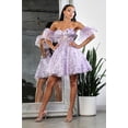 thumbnail image 1 of May Queen MQ2036 Juniors Womens Glitter Corset Floral Appliqued A-Line Prom Dress, 1 of 10