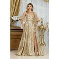 thumbnail image 1 of May Queen MQ2038 Juniors Womens High Slit Evening Floral A-Line Gown, 1 of 9