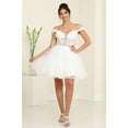 thumbnail image 1 of May Queen MQ2090 Juniors Womens A-Line Cold-Shoulder Semi-Formal Dress, 1 of 2