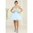 thumbnail image 1 of May Queen MQ2091 Juniors Womens Sweetheart Off-Shoulder Homecoming Dress, 1 of 10