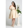 thumbnail image 1 of Women's May Queen MQ1654 A Line Spaghetti Strap Short Cocktail Dress Champagne Goldish Beige 8, 1 of 4
