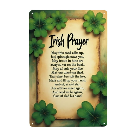May The Road Rise Up To Meet You Metal Tin Sign Irish Prayer Sign Irish Blessing St Patricks Day Inspirational Green Wall Art Decor For Home Kitchen Women Cave Bathroom Cafe Bar Signs 8X12 In