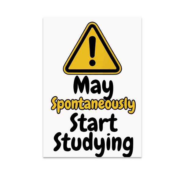 May Spontaneously Start Studying - College Student - 13x19 Poster Print