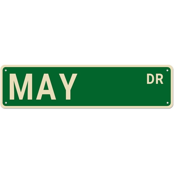May Street Signs, May Decor May Sign Born In May Birthday Gift, Wall Decor For HomeMan CaveOfficeFarmhouseBedroomBarPub, Quality Metal Tin Signs 16X6 Inch