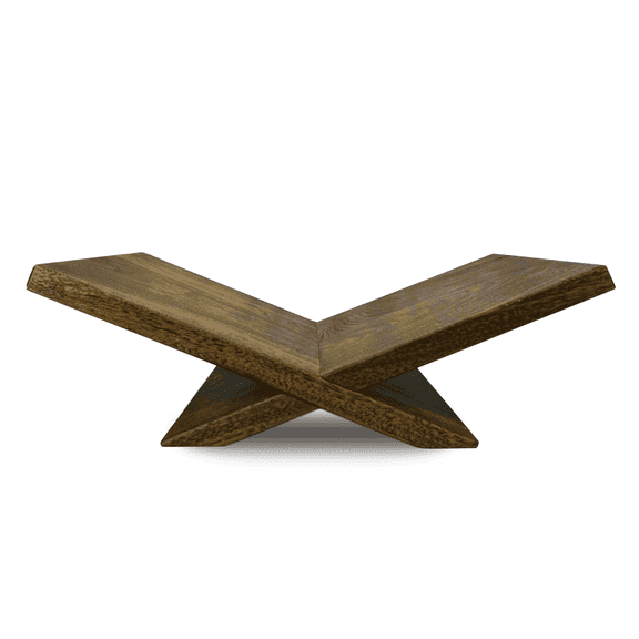May Studios Design Low Bookshelf - Modern Minimalist Open Shelving, Walnut Wood, Sturdy