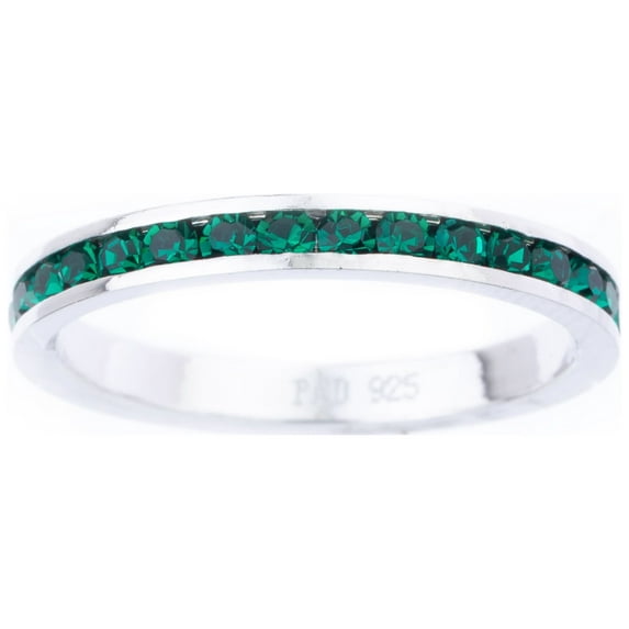 May Swarovski Crystal Birthstone Stackable ring in Sterling Silver