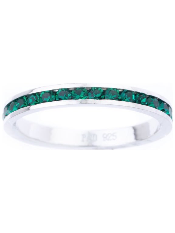 May Swarovski Crystal Birthstone Stackable ring in Sterling Silver