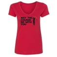 thumbnail image 1 of May The Course Be With You Womens V-Neck Tee, 1 of 2