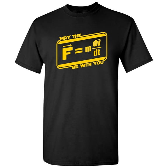 May The F=m(dv/dt) Be with You - Funny Force Equation Physics Space T Shirt