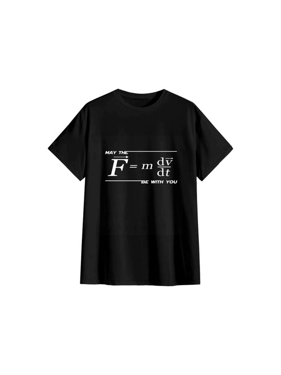 May The Force Be With You Physics Formula Black Cotton T-Shirt S
