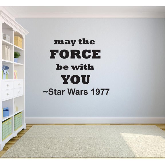 May The Force Be With You – Star Wars 1977 Quote Custom Wall Decal Vinyl Sticker 20 Inches X 30 Inches