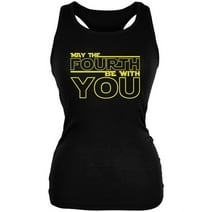 May The Fourth Be With You Black Juniors Soft Tank Top - 2X-Large