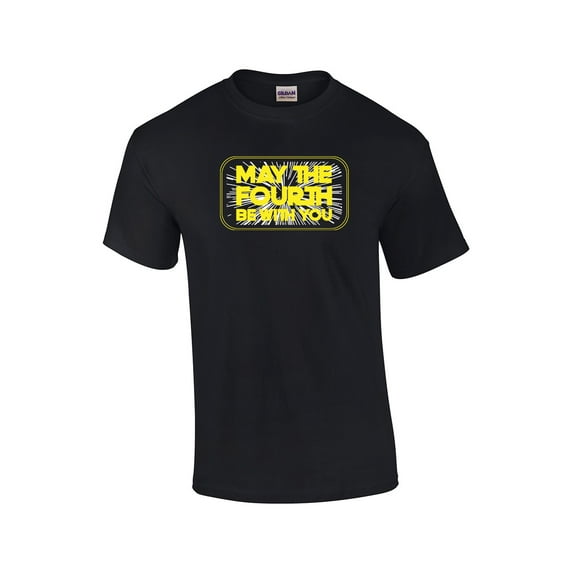 May The Fourth Be with You Short Sleeve T-shirt-Black-XXL