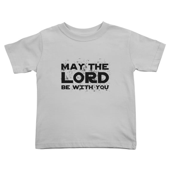 May The Lord Be with You Funny Toddler T Shirts for Boys Girls (Gray, Youth S)