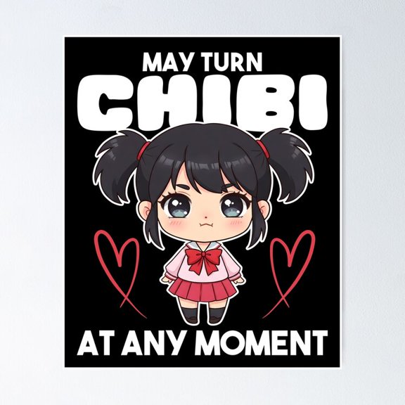 May Turn Chibi At Any Moment Funny Japanese Animation Humor Otaku Print, Unframed Poster
