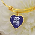 thumbnail image 1 of In May We Wear Gray Brain Cancer Rainbow Heart Bangle, Brain Cancer Rainbow Awareness Month, cancer - Heart Bangle Bracelet (Personalized Engraving Option), 1 of 5