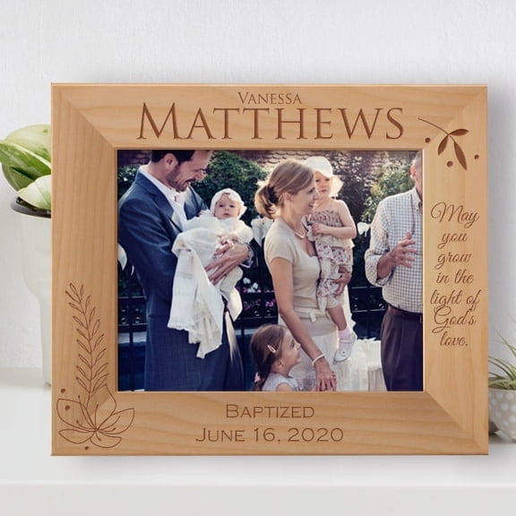 May You Grow In The Light Of God's Love Personalized Wooden Frame-10" x 8" Brown Horizontal