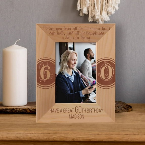May You Have All The Love Your Heart Can Hold Personalized Wooden Frame 3 1/2" x 5" Brown (Vertical)