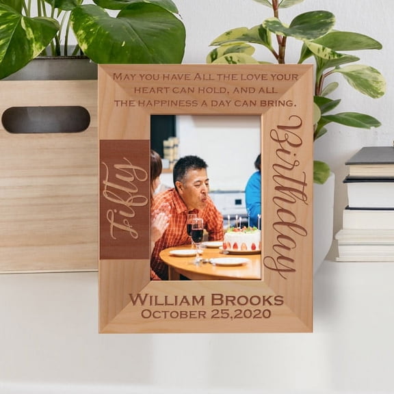 May You Have All The Love Your Heart Can Hold Personalized Wooden Frame 3 1/2" x 5" Brown (Vertical)