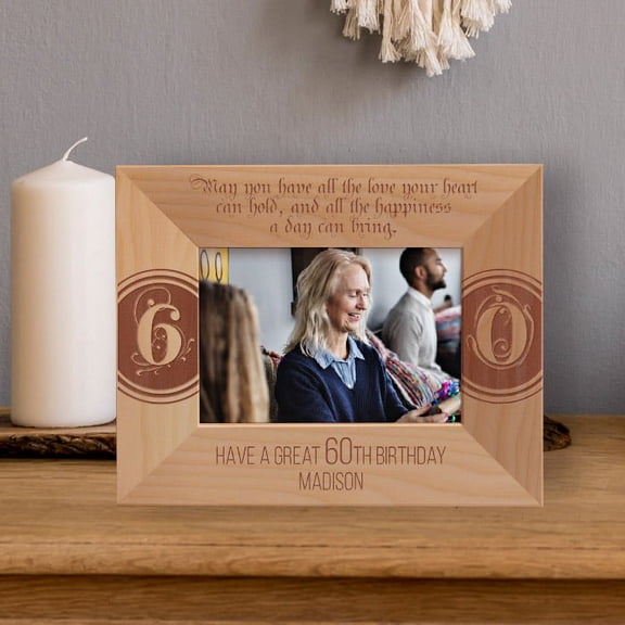 May You Have All The Love Your Heart Can Hold Personalized Wooden Frame-5" x 3 1/2" Brown Horizontal