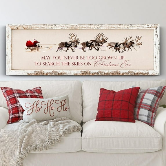 May You Never Be Too Grown Up To Search The Skies On Christmas Eve Poster Wall Decor Canvas Art Prints Painting Picture Artwork Home Christmas Decoration No Frame
