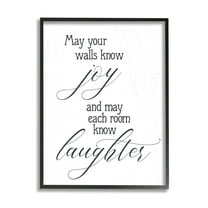 May Your Walls Know Joy Uplifting Phrase Inspirational Graphic Art Black Framed Art Print Wall Art